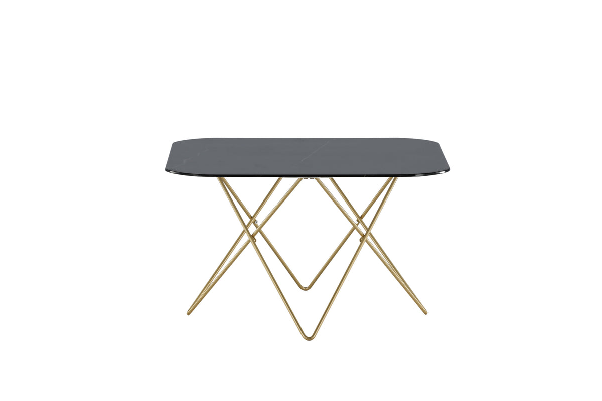 Tristar sofabord - 80 × 80 cm - sort, guld - billede 7