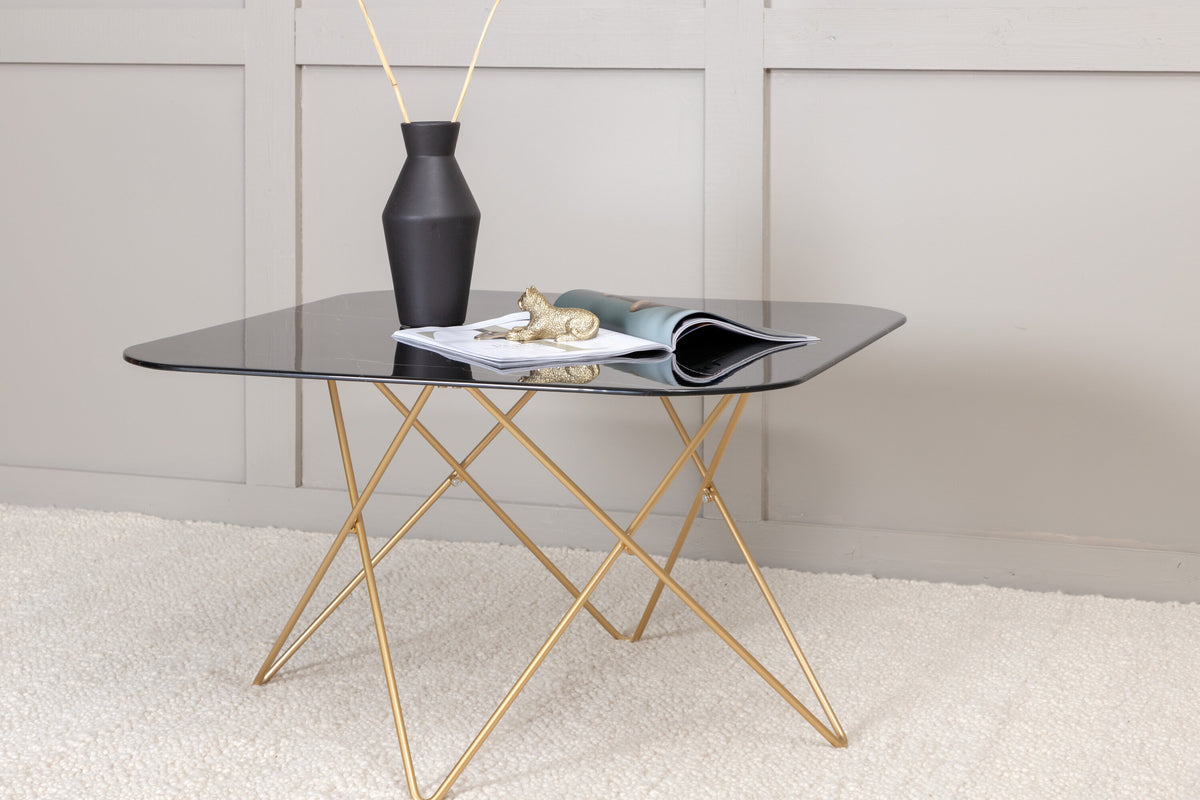 Tristar sofabord - 80 × 80 cm - sort, guld - billede 14