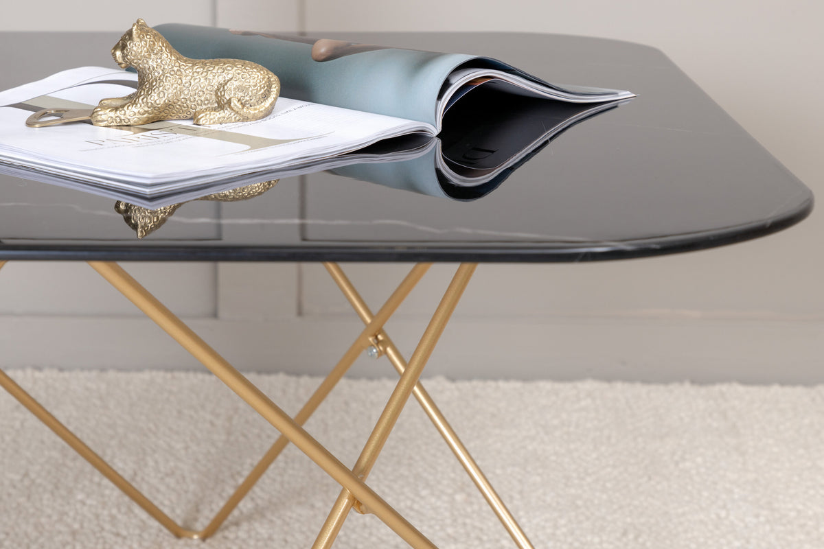 Tristar sofabord - 80 × 80 cm - sort, guld - billede 16