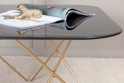 Tristar sofabord - 80 × 80 cm - sort, guld - billede 16