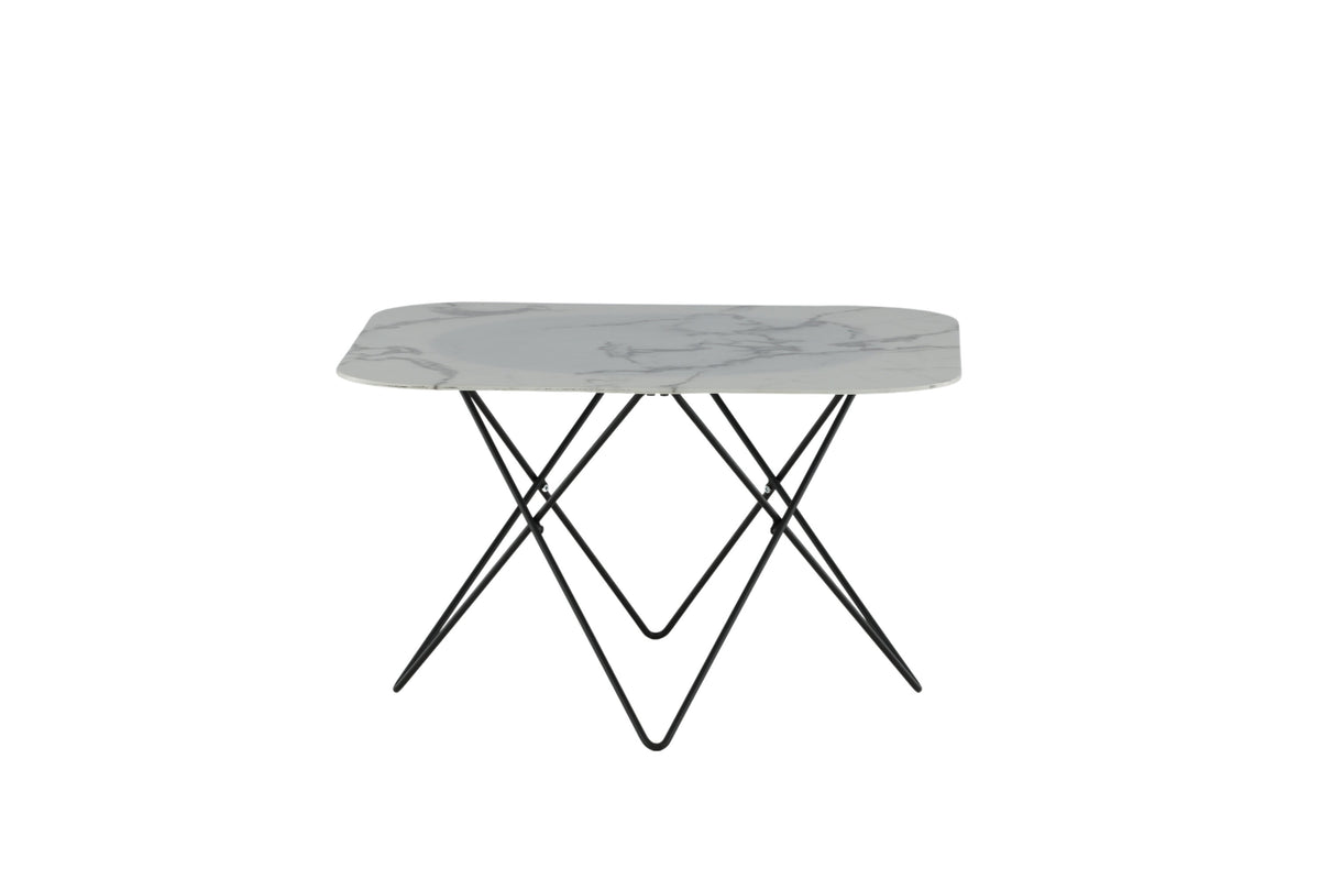 Tristar sofabord - 80 × 80 cm - sort, hvid - billede 1