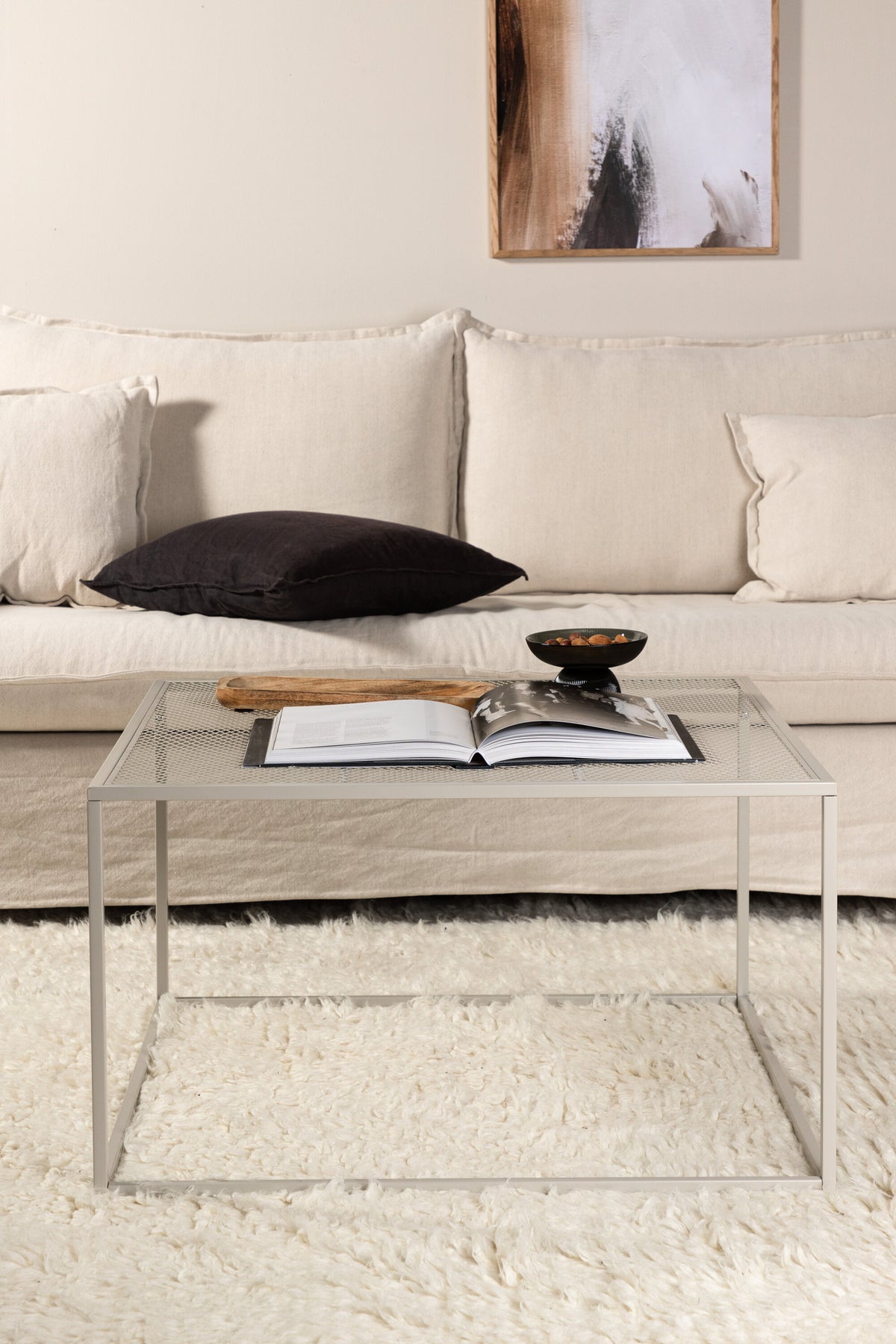 Netz sofabord - 80 × 80 cm - beige - billede 17
