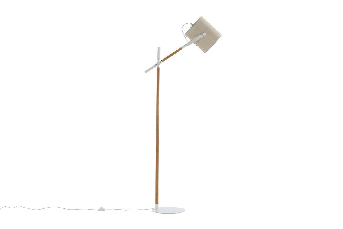 Dennis gulvlampe - beige, natur, hvid - billede 1