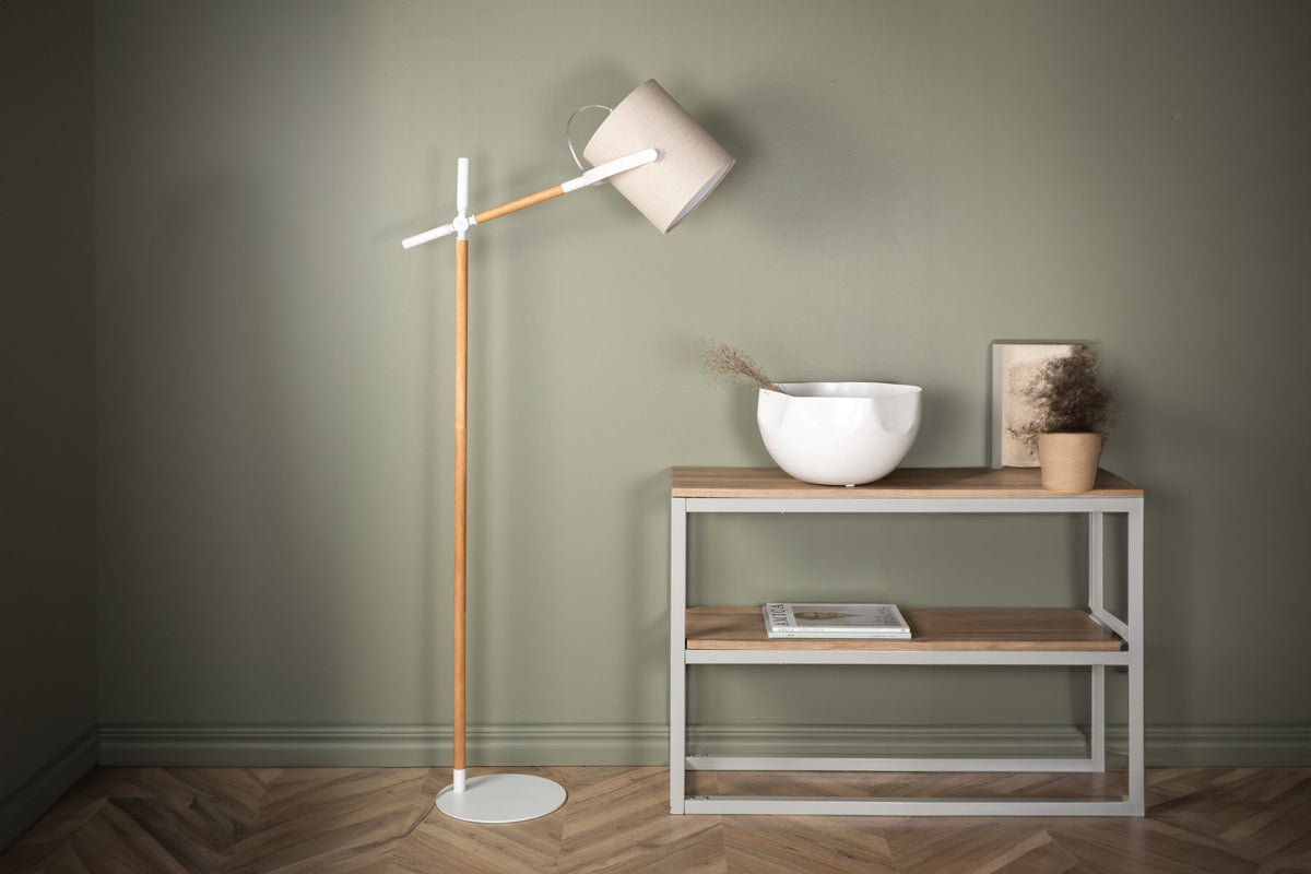 Dennis gulvlampe - beige, natur, hvid - billede 7