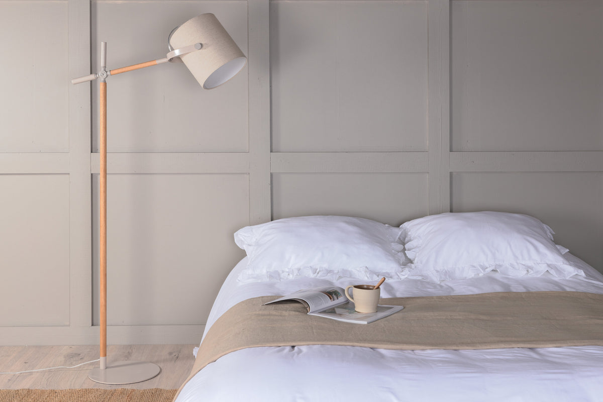 Dennis gulvlampe - beige, natur, hvid - billede 7