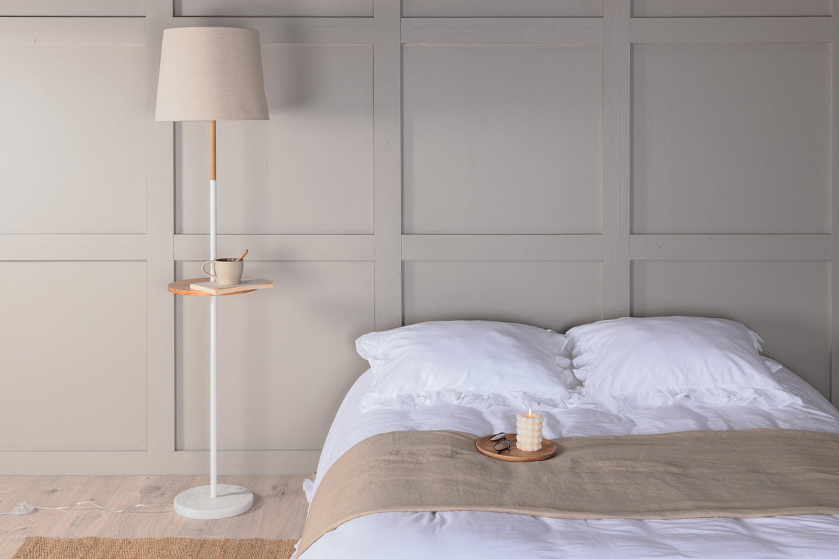 Hattman gulvlampe - beige, natur, hvid - billede 4
