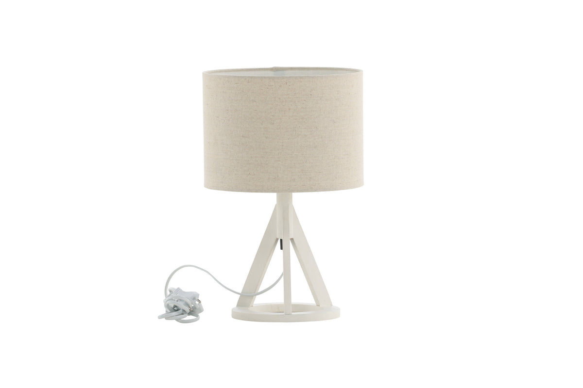 Kona bordlampe - Ø25 cm - beige, hvid - billede 1