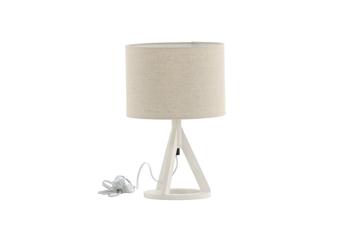 Kona bordlampe - Ø25 cm - beige, hvid - billede 4