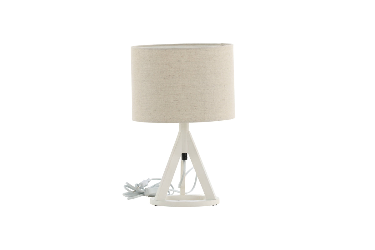 Kona bordlampe - Ø25 cm - beige, hvid - billede 5