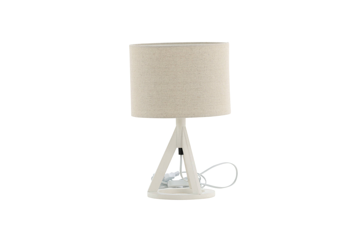 Kona bordlampe - Ø25 cm - beige, hvid - billede 6
