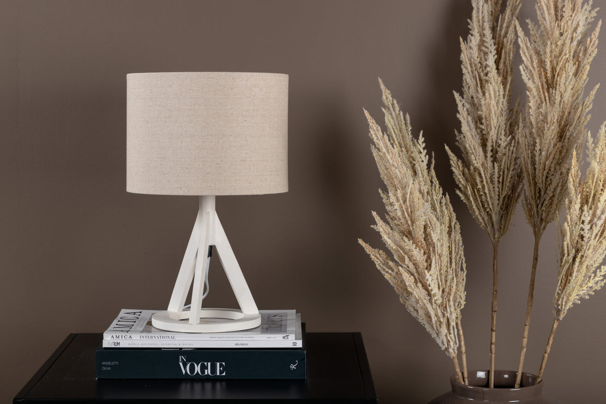 Kona bordlampe - Ø25 cm - beige, hvid - billede 15