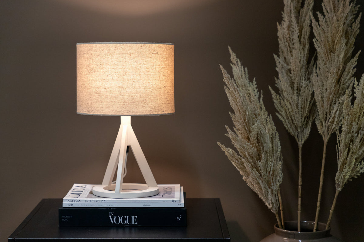 Kona bordlampe - Ø25 cm - beige, hvid - billede 16