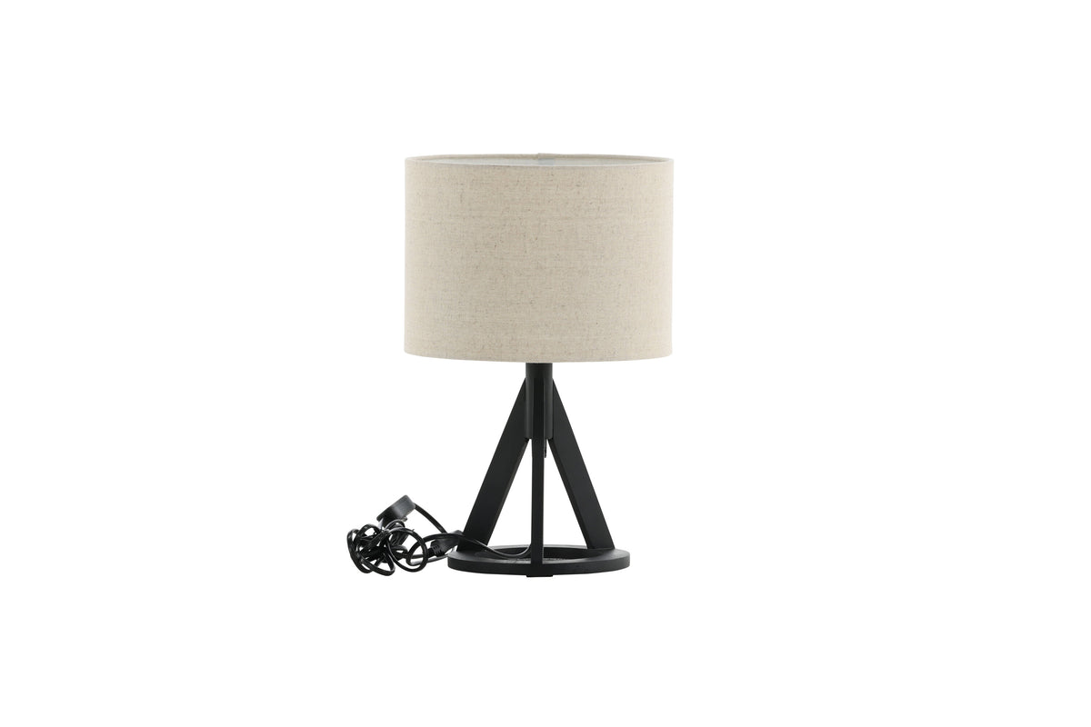 Kona bordlampe - Ø25 cm - beige, sort - billede 2