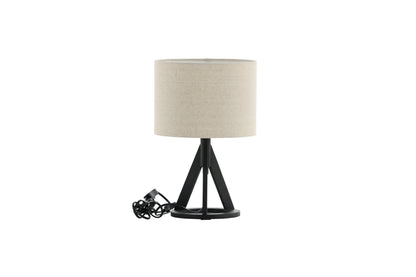 Kona bordlampe - Ø25 cm - beige, sort - billede 2