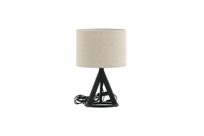 Kona bordlampe - Ø25 cm - beige, sort - billede 5