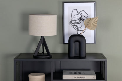 Kona bordlampe - Ø25 cm - beige, sort - billede 15