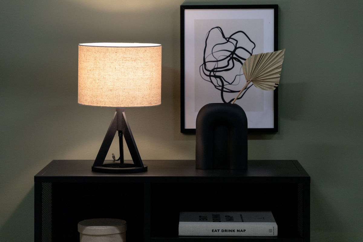 Kona bordlampe - Ø25 cm - beige, sort - billede 17