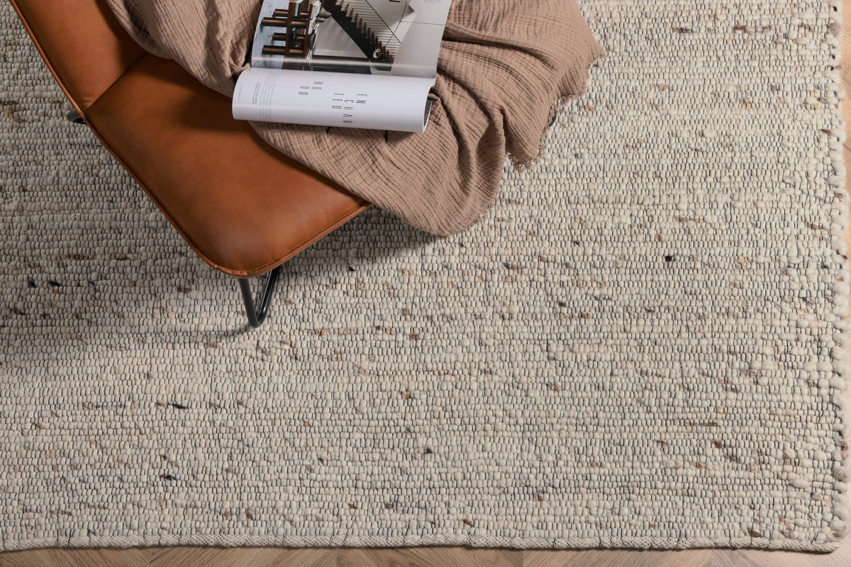 Loump gulvtæppe - 230 × 160 cm - beige, hvid - billede 4