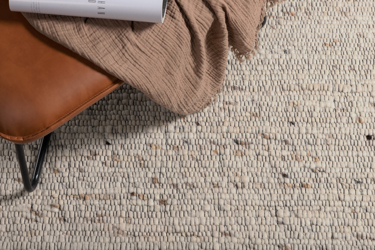 Loump gulvtæppe - 230 × 160 cm - beige, hvid - billede 5