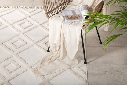 Towa gulvtæppe - 230 × 160 cm - hvid - billede 4