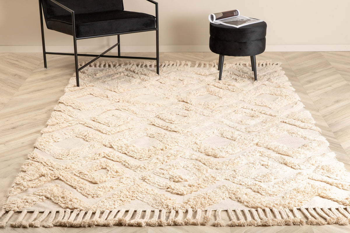 Hilma gulvtæppe - 230 × 160 cm - beige, natur - billede 6