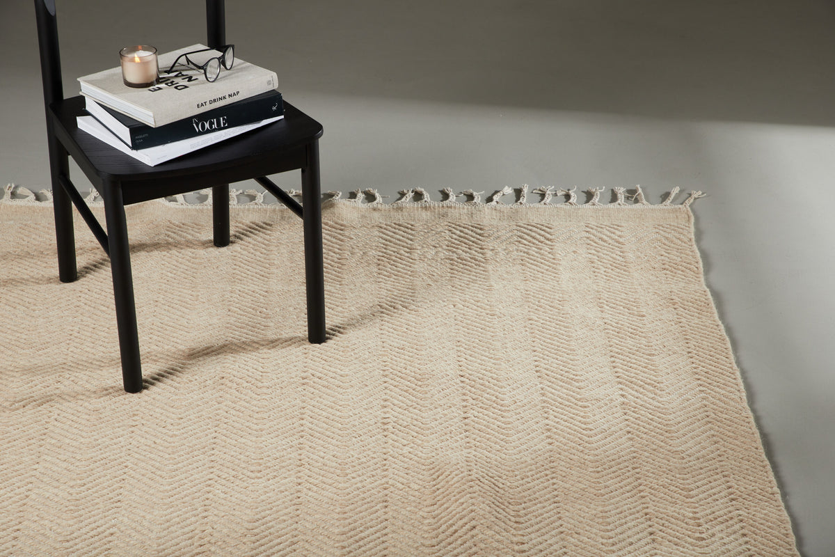 Loke gulvtæppe - 300 × 200 cm - beige, hvid - billede 4