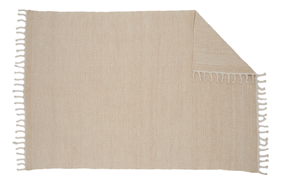 Loke gulvtæppe - 300 × 200 cm - beige, hvid - billede 2