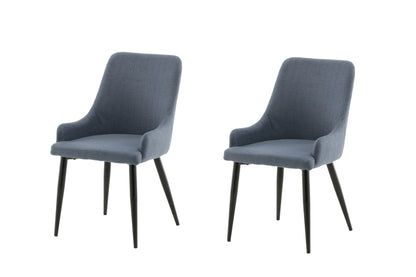 Plaza spisebordsstole - sort, blå - 2 stk. - billede 1