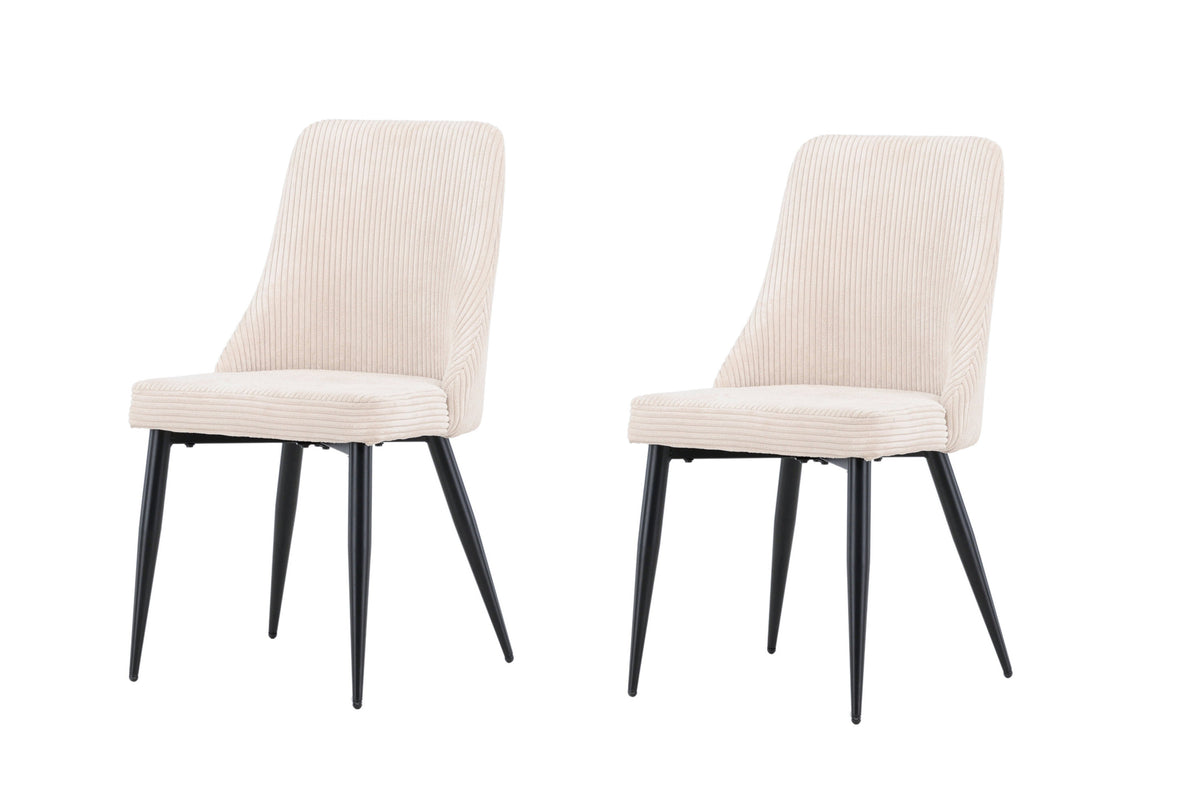 Leone spisebordsstole - beige, sort - 2 stk. - billede 2