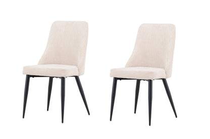 Leone spisebordsstole - beige, sort - 2 stk. - billede 2
