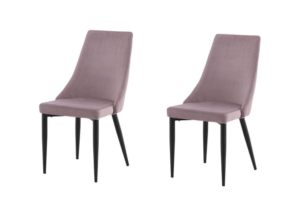 Leone spisebordsstole - støvet rosa, sort - 2 stk. - billede 1