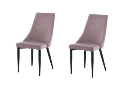 Leone spisebordsstole - støvet rosa, sort - 2 stk. - billede 1