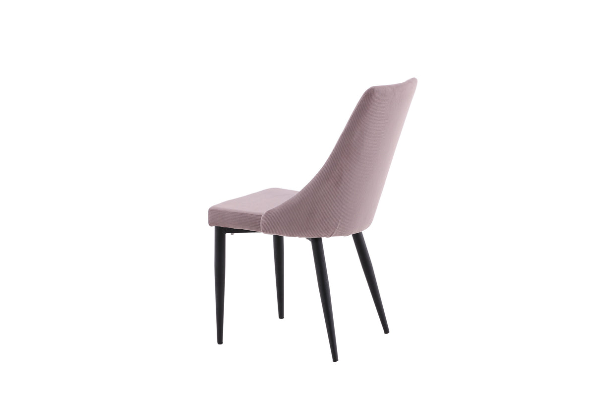 Leone spisebordsstole - støvet rosa, sort - 2 stk. - billede 6