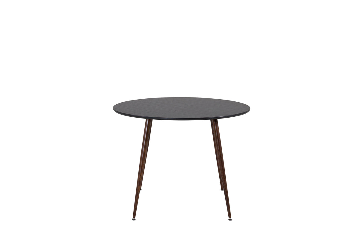 Plaza rundt spisebord - Ø100 cm - sort, valnøddefarvet - billede 1