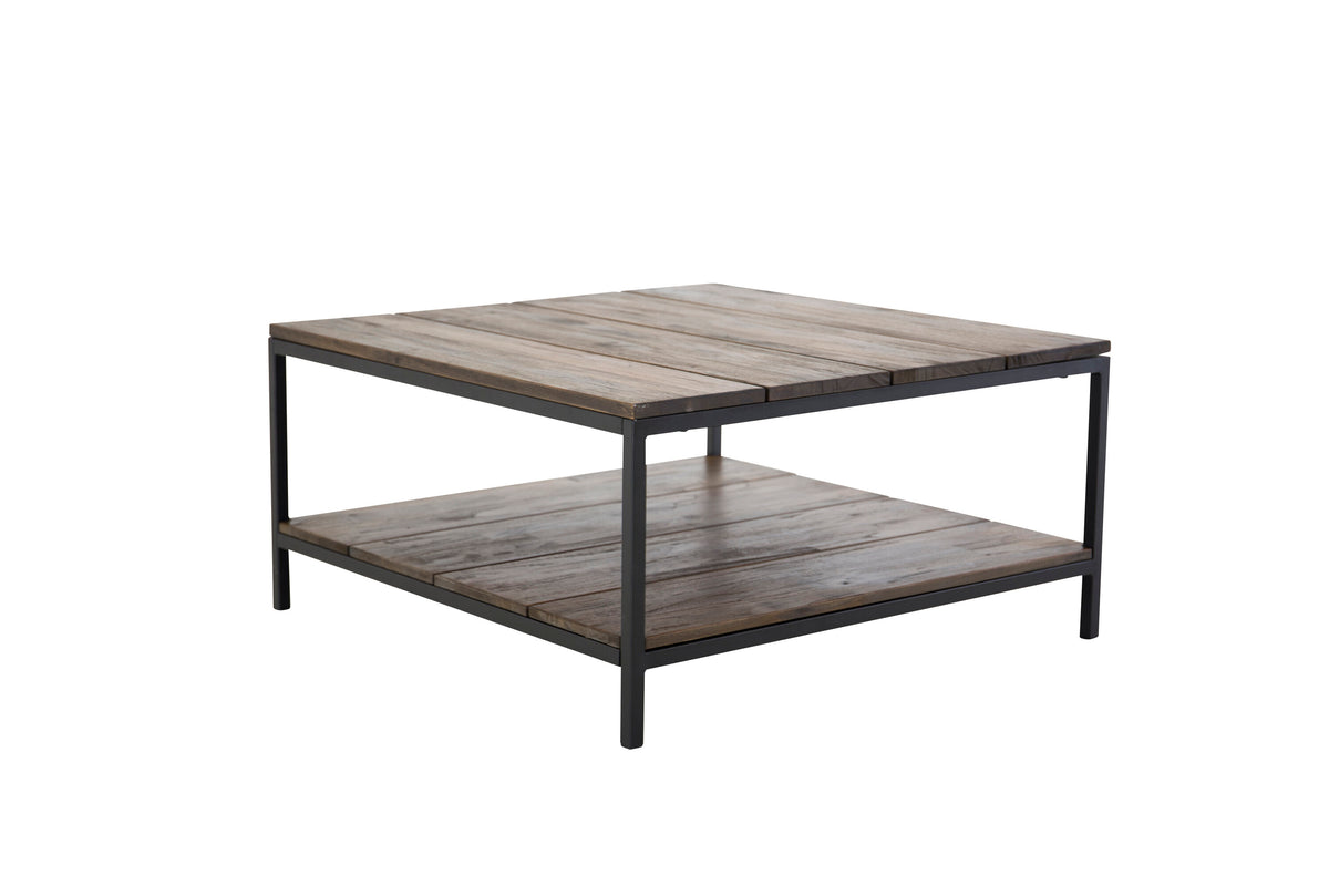 Padang sofabord - 80 × 80 cm - sort, natur, brun - billede 1