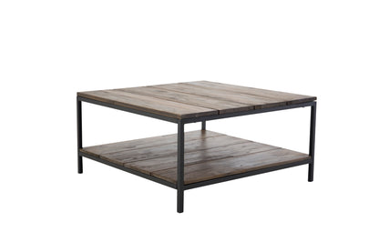 Padang sofabord - 80 × 80 cm - sort, natur, brun - billede 1