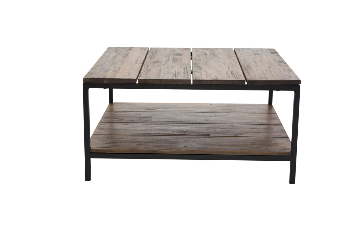 Padang sofabord - 80 × 80 cm - sort, natur, brun - billede 2