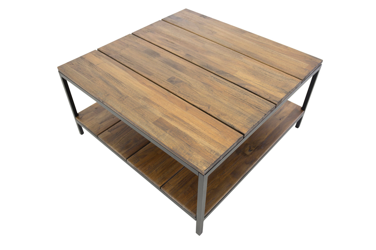 Padang sofabord - 80 × 80 cm - sort, natur, brun - billede 3