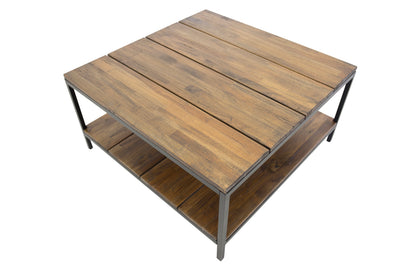 Padang sofabord - 80 × 80 cm - sort, natur, brun - billede 3