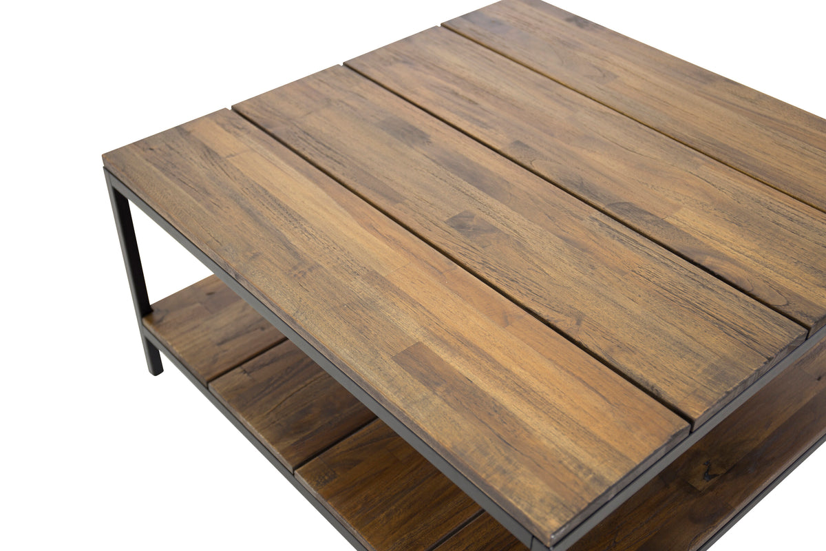 Padang sofabord - 80 × 80 cm - sort, natur, brun - billede 4