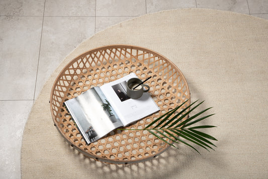 Jaipur gulvtæppe - Ø200 cm - beige - billede 3