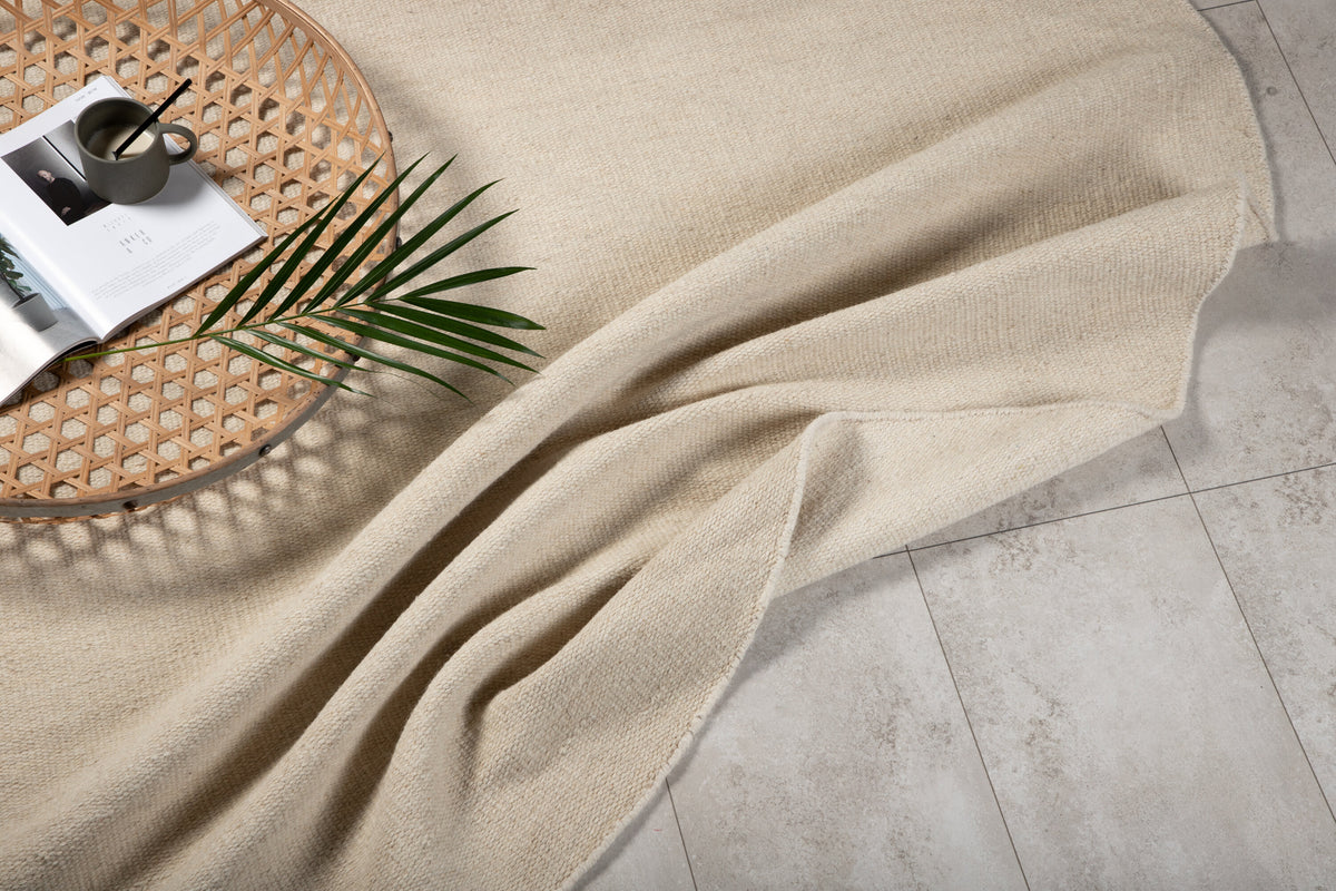 Jaipur gulvtæppe - Ø200 cm - beige - billede 5