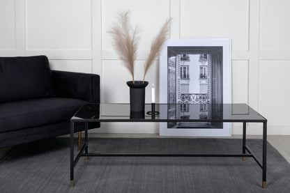 Dipp sofabord - 130 × 60 cm - sort, guld - billede 2
