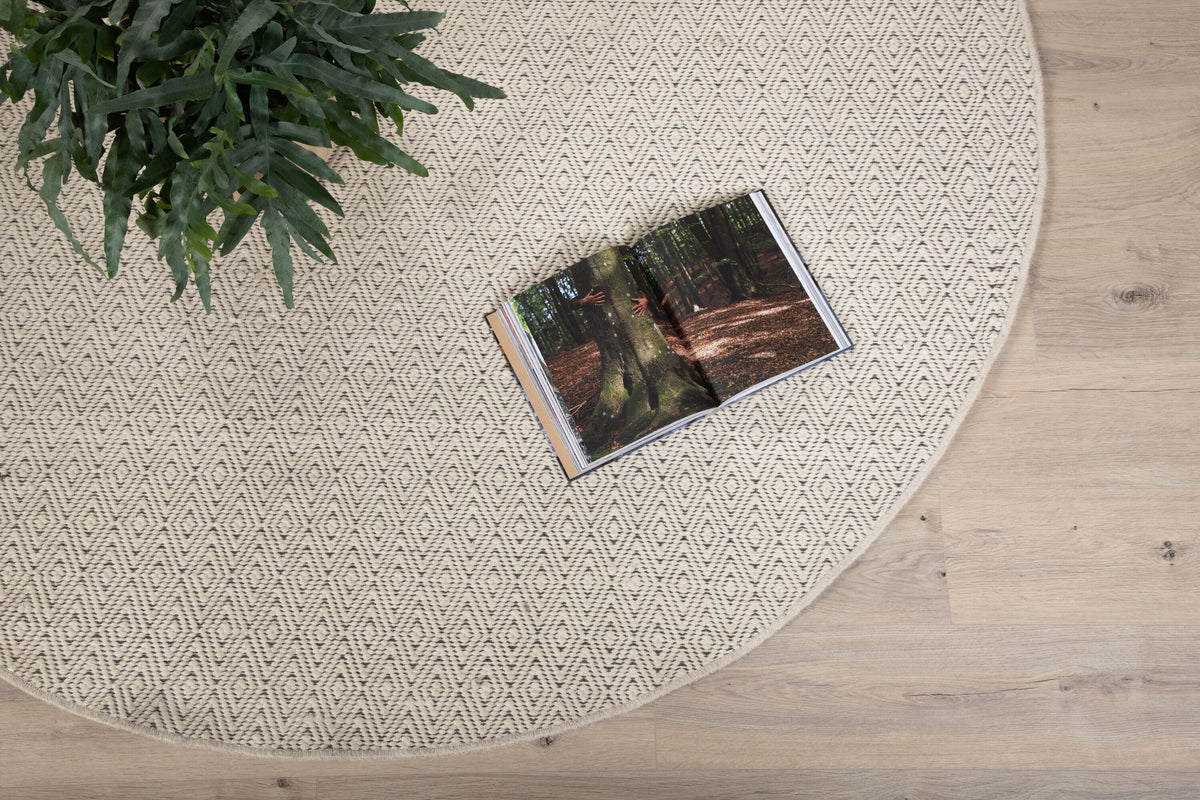 Julana gulvtæppe - Ø200 cm - beige - billede 3