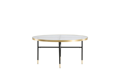 Bubbles sofabord - Ø98 cm - guld, klar - billede 1