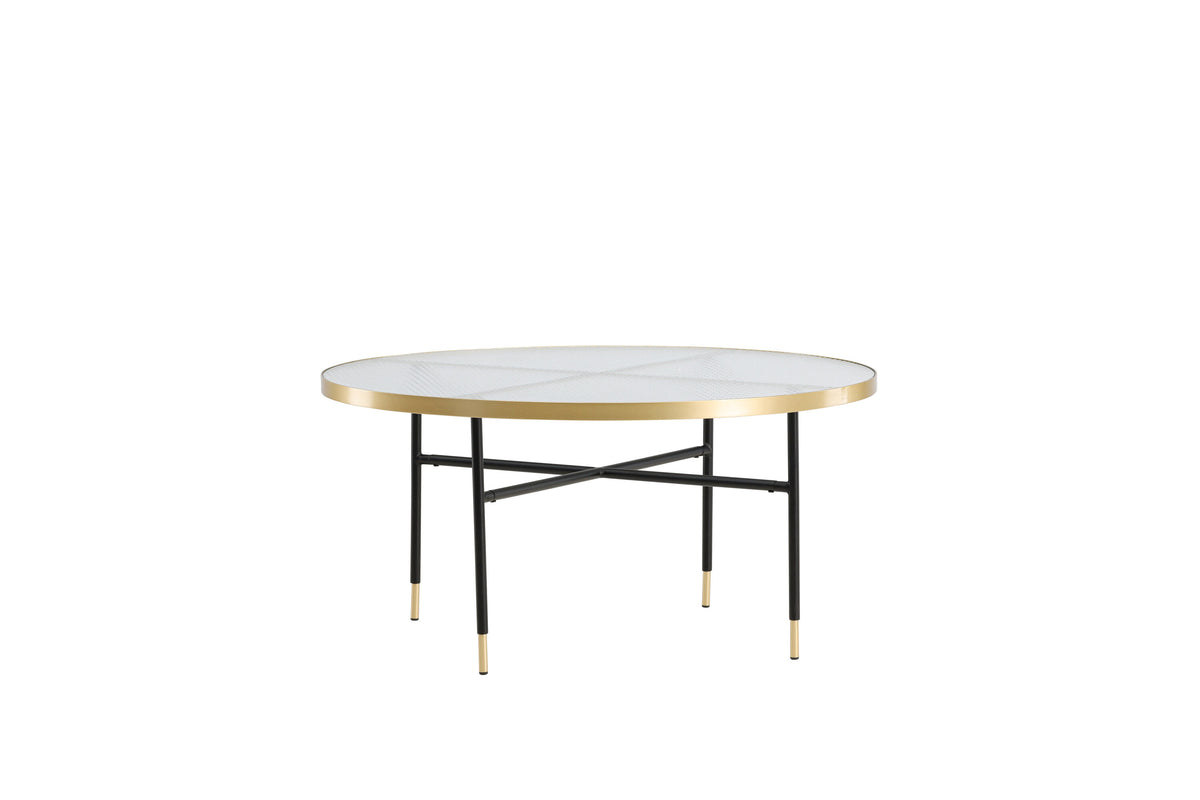 Bubbles sofabord - Ø98 cm - guld, klar - billede 2