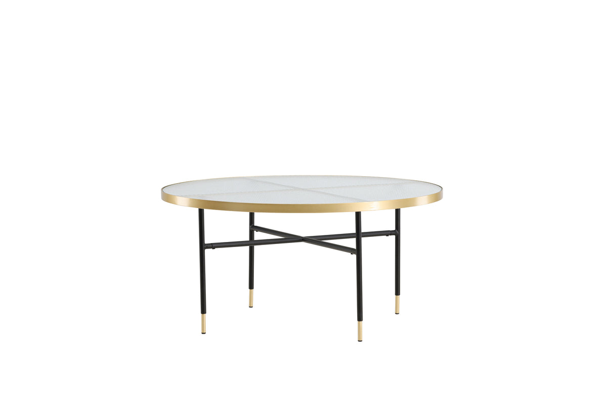 Bubbles sofabord - Ø98 cm - guld, klar - billede 3