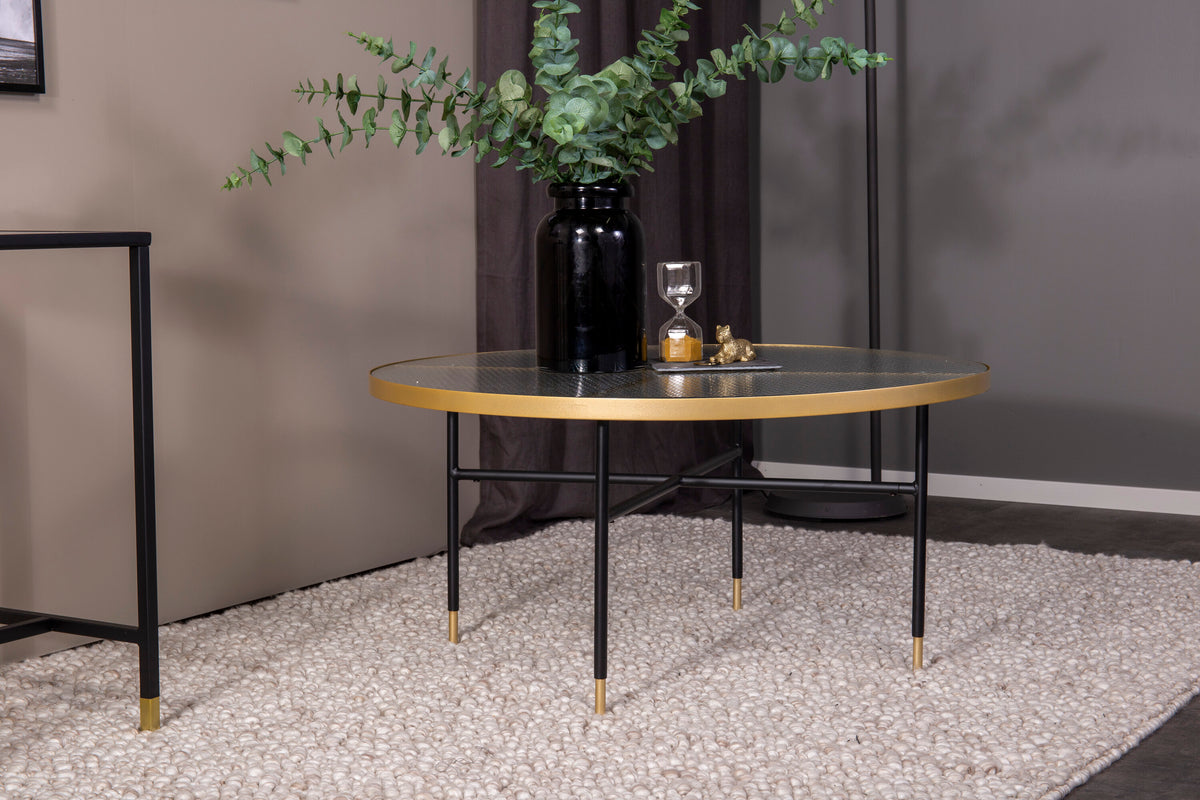 Bubbles sofabord - Ø98 cm - guld, klar - billede 15