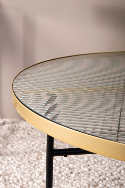 Bubbles sofabord - Ø98 cm - guld, klar - billede 23
