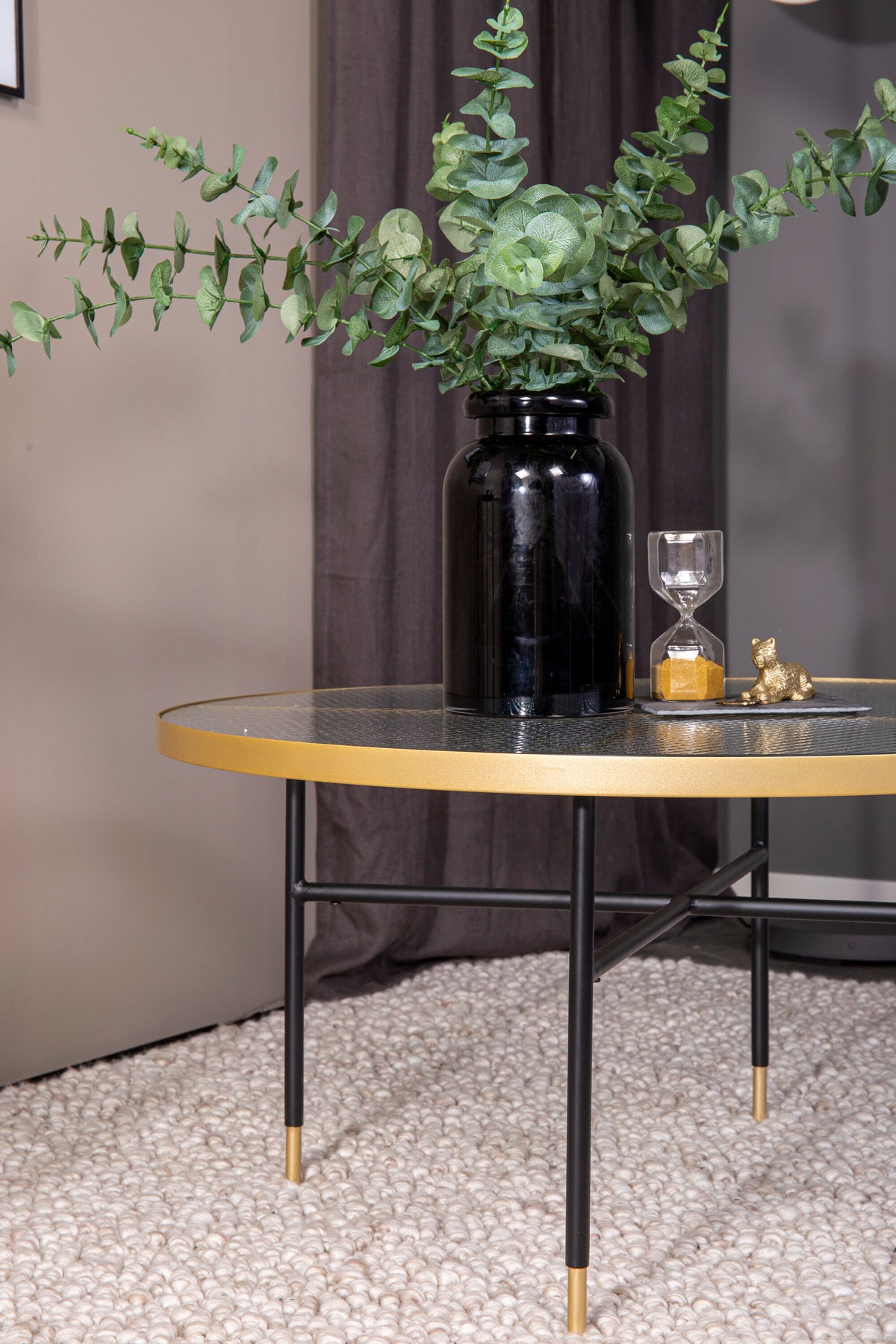 Bubbles sofabord - Ø98 cm - guld, klar - billede 24